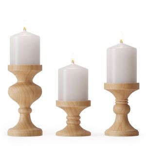 Ensemble de 3 chandeliers en bois faits à la main, finition rustique blanche, décoration intérieure, ensemble de chandeliers rustiques blancs - Product Image 2
