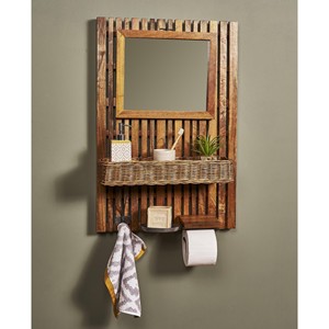 Bamboo Bathroom Shelf 5-Tier Natural Wood <b>Storage</b> Organizer Wholesale India - Product Image 2