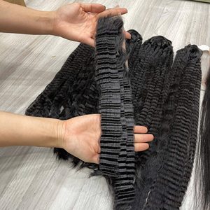 High Demand February 2026 Afro Yaki Kinky Straight Human Hair <b>Bundles</b> Double Weft Virgin Hair Full Thick For Black Women - Product Image 1