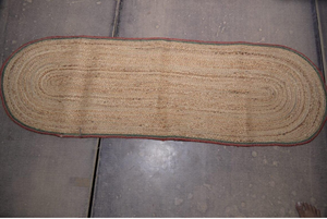 Tapis de couloir ovale en jute tressé fait main, tapis d'entrée rustique en jute naturelle, tapis de cuisine bohème, tapis de sol. - Product Image 5