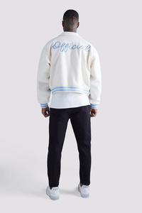 Sky Color Men's Street Wear Parche de impresión personalizado Chaquetas Universitarias de Trabajo Chaqueta de béisbol de hombre personalizada al por mayor en blanco de gran tamaño Varist - Product Image 6