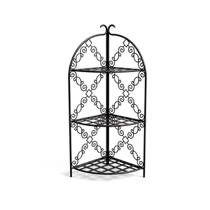 Soporte de metal para plantas con tres niveles curvos para decoración de interiores, balcones y jardines, tamaño personalizado. - Product Image 1