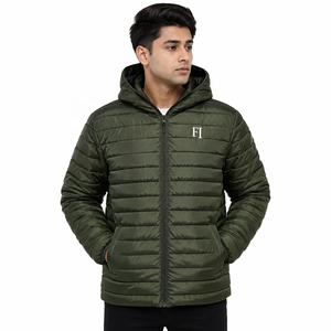 Chaqueta Acolchada Ligera con Capucha para Hombre, Ropa de Invierno Informal, Cortavientos, con Cierre, Proveedor Mayorista OEM en EE. UU. - Product Image 1