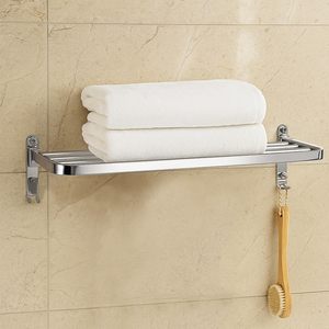 Stainless Steel Rectangular Folding Towel Rack 180° Rotatable Wall Mounted Bathroom Towel Holder Durable <b>Chrome</b> Color - Product Image 6
