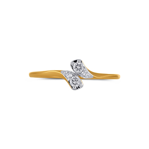 Twin Shine Diamond <b>Ring</b> Modern <b>Open</b> End Diamond <b>Ring</b> For Women Daily Wear Jewelry Round Brilliant Cut Diamond 0.08 Ct Gold <b>Ring</b> - Product Image 2