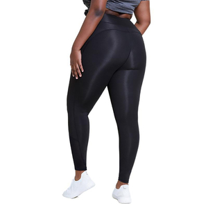 High Waist Black Full Length <b>Leggings</b> <b>Seamless</b> Knitted Stretch Breathable Sporty Women's Workout Pants All Seasons - Product Image 2