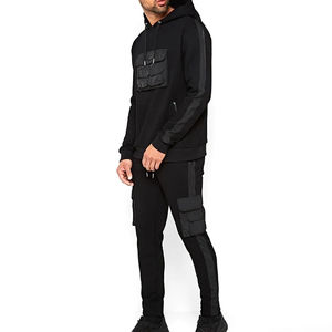 Ensemble de survêtement pour homme de haute qualité, 100% coton, uni, logo personnalisé, streetwear, multi-poches, vente en gros - Product Image 1