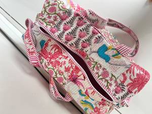 Vintage Quilted Cotton Duffle <b>Bag</b> Luxury Large <b>Weekend</b> Travel <b>Bag</b> for Clothes Storage <b>Men</b> Women Travel <b>Bag</b> Christmas Gift - Product Image 3