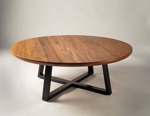 Modern <b>Round</b> Coffee <b>Table</b> With Rattan Top And Metal Frame Storage Living Room Furniture - Product Image 2