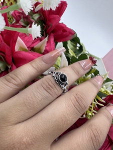 Black Onyx Silver Plated <b>Ring</b> Handmade Gemstone Vintage Design <b>Ring</b> For Women Wholesale - Product Image 2