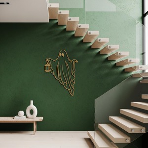 งานศิลปะติดผนังโลหะลายผี ตกแต่งฮาโลวีน เหมาะสำหรับติดผนังทางเข้าเพื่อต้อนรับแขกอย่างมีสไตล์สุดหลอน และใช้ในร้านกาแฟและร้านค้า - Product Image 3