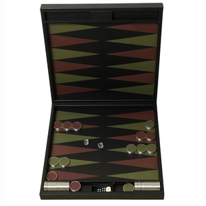 Juego de Backgammon de Lujo Estilo Bandana Moderno, Tablero de Cuero PU Negro, Juego de Viaje de Diseño - Product Image 3