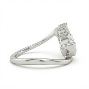 Anillo de Diamante Cultivado en Laboratorio con Corte Pera y Detalles de Diamantes Redondos |   3.40 CT Certificado por IGI Oro Blanco de 8k - Product Image 3