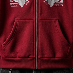 Sudadera con capucha para hombre, personalizada, con hombros caídos, bloques de color, 100% algodón/felpa, con cremallera, estampado geométrico, estilo urbano, corte regular, para invierno - Product Image 6