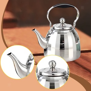 ชุดกาต้มน้ำชาและกาแฟสแตนเลสสตีลรักษ์โลก 2 ใบ พร้อมฝาปิดและหูจับ ดีไซน์สวยงามสำหรับการเสิร์ฟระดับพรีเมียม ผิวขัดเงา - Product Image 3