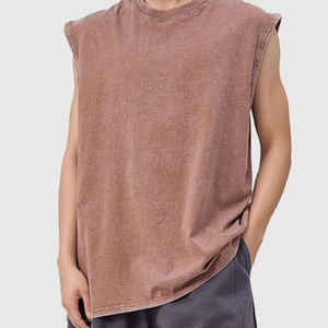 เสื้อกล้ามครอปแขนกุดผ้าฝ้าย 100% แบรนด์สั่งทำพิเศษสำหรับผู้ชายไซส์ใหญ่ ป้องกันขนร่วง แห้งเร็ว ระบายอากาศดี เหมาะสำหรับใส่ลำลอง - Product Image 1