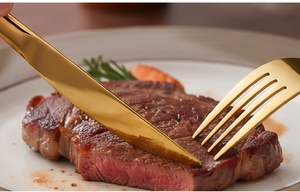Plain <b>Golden</b> <b>Cutlery</b> <b>Set</b> Elegant Stainless Steel Flatware For Premium Kitchen Dining Accessories And Tableware Use - Product Image 5