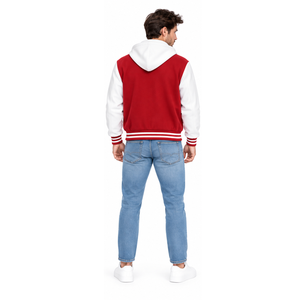 Veste universitaire haut de gamme, veste Letterman personnalisée, corps en laine, manches en cuir, poignets côtelés, veste de baseball universitaire, fournisseur OEM ODM - Product Image 6