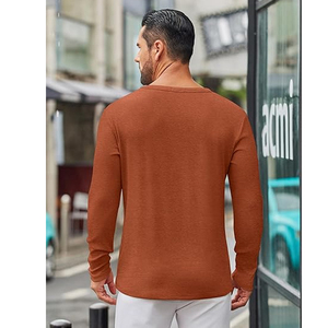 High Quality Men Cotton Long Sleeve <b>T</b> Shirt Plain Basic Crew Neck Tee Custom Logo OEM ODM Wholesale - Product Image 5