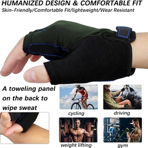 Wholesale Custom High Quality Half <b>Finger</b> Cycling Gloves Shockproof Gel Padded Breathable Bicycle Riding <b>Bike</b> Gloves - Product Image 6