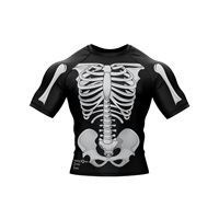 Chemise de compression à manches courtes pour homme, noire, à séchage rapide, en polyester