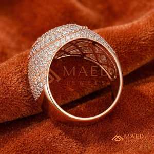 Moissanite <b>Ring</b> <b>Men</b> Hip Hop Rose Gold Plated 925 Sterling Silver Baguette Cluster Luxury Statement <b>Ring</b> Gift - Product Image 6