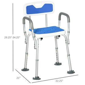 Sedia da Doccia Moderna in Metallo con Braccioli, Antiscivolo, Altezza Regolabile, Leggera e Pieghevole - Product Image 2