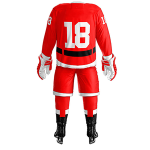 Seragam Jersey Hoki Es Cetak Digital Kustom untuk Tim, Lengan Pendek, 100% Poliester, Kerah V, Unisex, Latihan Kampus - Product Image 4