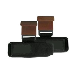 Sangles de poignet rembourrées en néoprène marron avec crochets de musculation, poignée en acier antidérapante, équipement de powerlifting réglable - Product Image 1