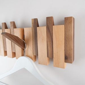 Premium Hardwood Wall Mounted Wooden <b>Hook</b> Luxury Entryway Foldable Organizer for Coats Jackets Bags and Accessories - Product Image 5