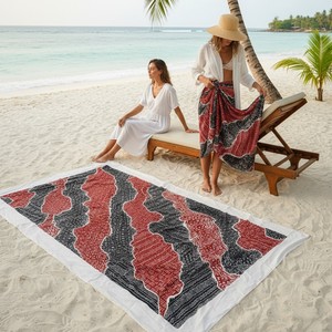 Batik Beach Sarong Women Lightweight Summer Pareo Wrap <b>Skirt</b> Indonesian Traditional Batik Motif <b>Bikini</b> Cover Up Swimwear Fabric - Product Image 6