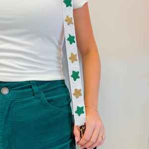 Custom Embroidery Work Beaded Purse <b>Straps</b> Crossbody <b>Bag</b> Handle <b>Replacement</b> Shoulder Belts Wide Webbing Game Day Sport Accessory - Product Image 2