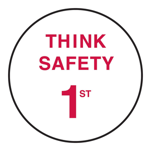 Étiquettes de casque de sécurité durables Brady THINK SAFETY 1st, gaufrées, pour les sites industriels et de construction - Product Image 3