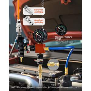 Kit de testeur de pression de liquide de refroidissement 47 pièces, universel, pour radiateur, remplissage sous vide, 3 adaptateurs métalliques, outil de refroidissement automobile, outil de réparation automobile - Product Image 5