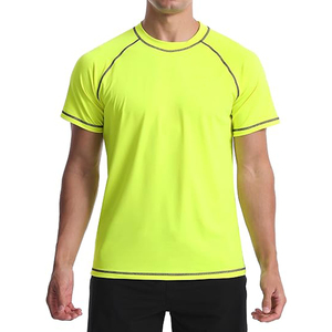 Girls' <b>Neon</b> Yellow Quick Dry Short Sleeve Training T-Shirt Breathable Sport Compression Rash Guard UPF 50 Spandex/Polyester 140g - Product Image 1