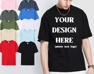 Camiseta de Manga Corta para Hombre, Cuello Redondo, Tejido de Punto 100% Sólido, con Logotipo Personalizado, 220g, Producción en Fábrica, Ropa al Por Mayor, OEM, ODM - Product Image 4