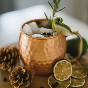 Premium copper mug <b>set</b> hammered cocktail cups reusable handmade metal <b>beverage</b> <b>serving</b> mugs artisan collection - Product Image 2