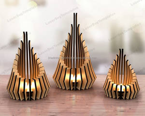 Artistic Wooden Handmade <b>Tea</b> Light Holder for Wedding Gift, Festive Decoration, and Interior Lighting - Product Image 4