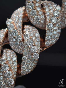 สร้อยคอโมอิสซาไนต์ชุบทองคำ 18K สีโรสโกลด์ รับรองโดย IGI ดีไซน์แบบ Cuban Chain หนา สำหรับงานปาร์ตี้และงานแต่งงาน - Product Image 4