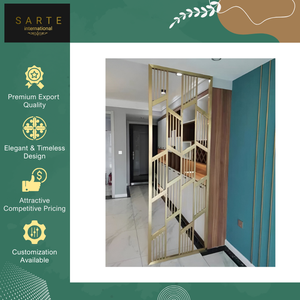 Paneles Divisores de Habitaciones Modernos de Lujo, Impermeables, Cortados con Láser, Plegables y Deslizantes, de Acero Inoxidable, para Sala de Estar o Restaurante, en Oferta - Product Image 4