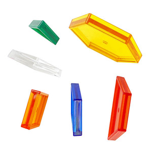 49 PCS Colorful Math Toy Clear Plastic Geometric <b>Shape</b> Pattern <b>Blocks</b> - Product Image 4