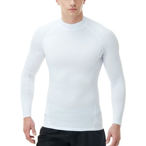 Men's White Long Sleeve <b>Compression</b> <b>Shirt</b> Quick Dry Sport Top Full Sleeve Polyester Fit - Product Image 4