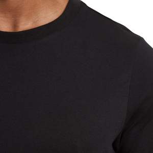 Camiseta Negra Lisa Personalizada para Hombre, con Logotipo Personalizado, para Gimnasio, Fitness, Entrenamiento, Manga Corta, Transpirable, Elástica, Informal, Básica, OEM, Venta al Por Mayor - Product Image 2