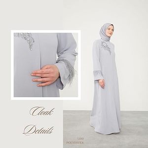 Custom Abayas For Muslim Girls Maxi Abaya Caftan Arabic Eid Prayers Embroidery Fancy Wedding Outerwear Outdoor Islamic Dubai - Product Image 4