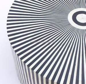 2024 nueva tendencia diseño moderno mesa de centro con incrustaciones de hueso redondo precio al por mayor muebles de sala de estar de la mejor calidad Panel de madera - Product Image 3