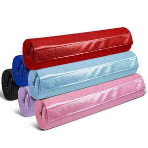 Almohadilla de espuma TPU rosa para levantamiento de pesas en gimnasio, para empujes de cadera y sentadillas, con logo personalizado y purpurina. - Product Image 1