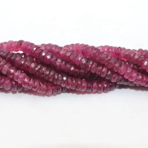 Cuentas Redondas Facetadas de Turmalina Rosa de Alta Calidad de 4-5 mm, Hilo de 16 Pulgadas, Piedra Preciosa Natural, Tienda de Gemas Indias, Peso Personalizable - Product Image 1