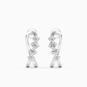 Impresionantes pendientes Twine Spark con diamantes cultivados en laboratorio de 0.45 quilates en oro amarillo, blanco y rosa de 9 quilates. - Product Image 2