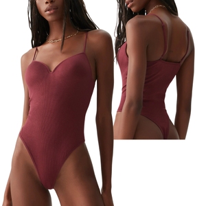 Body de Una Pieza sin Mangas con Cuello en V para Mujer, Ajuste Delgado, Control de Abdomen, Estilo Tanga, Top de Entrenamiento, Venta al por Mayor Personalizada - Product Image 5