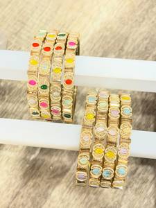 Bracelet en laiton texturé MN EXPORTS pour femmes, fait main, bijoux classiques indiens pour mariage - Product Image 5